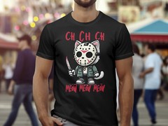 Funny Cat T-Shirt Horror Cat Shirt Halloween T-Shirt Cat Lovers Gift Cat Costume