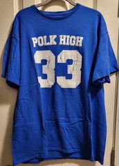 Al Bundy Polk High Football Jersey TShirt #33 Blue And White Size Large NOMAAM