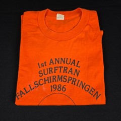 SCREEN STARS T-Shirt Men’s XL Orange 1986 Parachuting Crew Neck Surftran