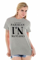 Glamorous Paris Number 1 Designer French Gift Womens Short Sleeve Crewneck Tee