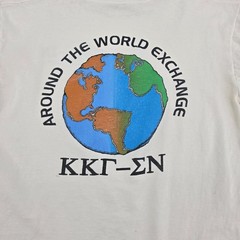 Vintage Sigma Nu Kappa Kappa Gamma Around the World Exchange Shirt XL White VTG