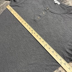 Gustin Henley Shirt Mens Large Gray Long Sleeve Button USA Made Cotton Rayon