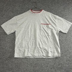 ASOS Design Shirt Men’s XS Gray Red Pocket Crewneck Short Sleeve Boxy Oversized