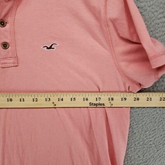 Hollister Must Have Collection 1/4 Button T Shirt Mens M Seagull Logo Pink