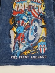 Captain America Graphic T Shirt Acid Wash Marvel Streetwear First Avenger Medium