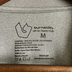 Mens M Shirt Gray Long Sleeve Sun Protection UPF 30 Beach Surf Outdoor Burnside