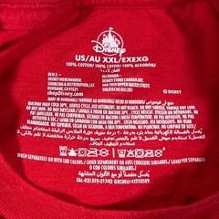 DISNEY T-Shirt Mens XXL Red Mickey Mouse Original Graphic Tee Retro Casual