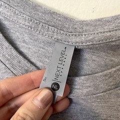 Next Level Apparel gray and red casual t-shirt classic comfortable athleisure
