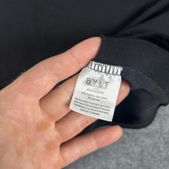 BYLT Shirt Mens 2XL Black Drop-Cut Hooded Long Sleeve Tee Tagless Lightweight