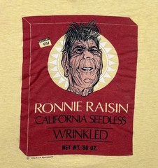 Vintage 1980 Ronald Reagan Ronnie Raisin California Seedless Wrinkled Shirt Sz M