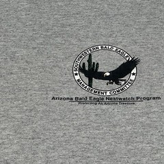 Bald Eagle Shirt Adult Large Gray Arizona Nest Watch Program Birds Nature Mens