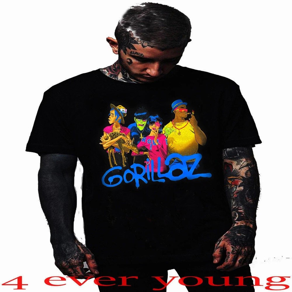 GORILLAS PLASTIC BEACH HARD ROCK PUNK ROCK T SHIRTS