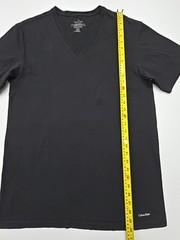 Calvin Klein Men’s Black Logo V-Neck T-Shirt Size LG Regular