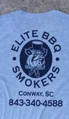 ELITE BBQ Smokers Mens XL T SHIRT Gildan Gray Very Good 48 Chest Measured