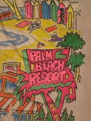 1980’s Palm Beach Resort Single Stitch T-Shirt Neon Colors Florida Sz S/M