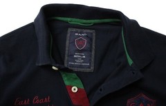 GANT T-Shirt Mens M Short Sleeve Polo Embroidered Dark Blue