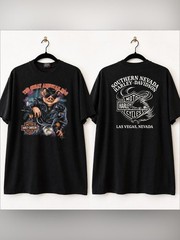 Vintage 1991 Harley Davidson 3D Emblem Great American Hog Tee Sz XL Las Vegas