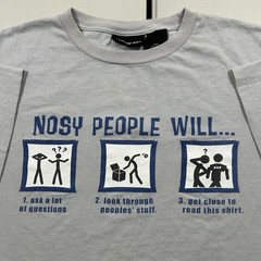 Vintage y2k No Boundaries Stickman Graphic Shirt Size Large “Nosy People Will..”