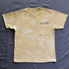 Salt Life T Shirt Mens Medium Yellow Bleach Acid Wash Fishing Sailor’s Delight