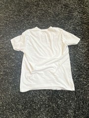 Express Men’s White Graphic V-Neck T-Shirt with Strength Text Detail