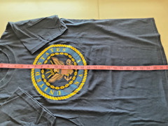 UNITED STATES NAVY Emblem Nautical Eagle Rope & Chain Blue t shirt size M approx