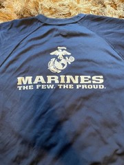 USMC Great American T-Shirt Factory Performance Athletic T-Shirt Blue