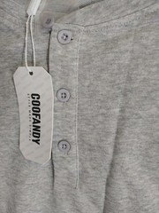 Coofandy Henley T Shirt For Men Gray Size XXL