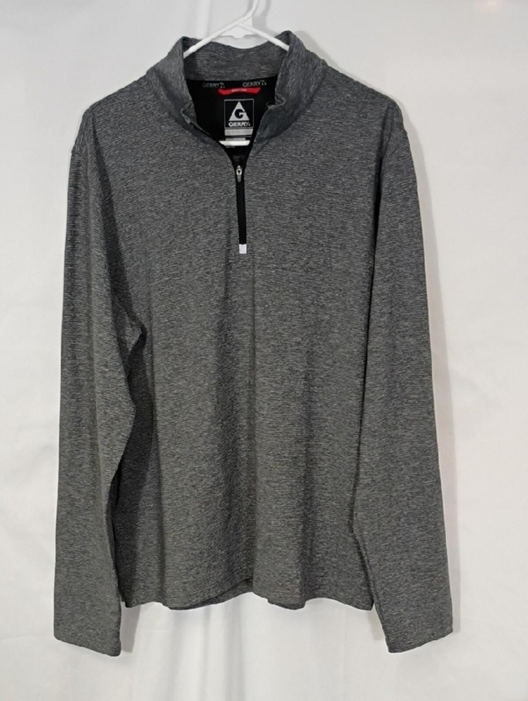 EUC Gerry Heather Gray Quarter Zip Pullover Mens Size Large Athleisure Winter