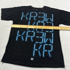 Krew Kr3W Skateboarding T Shirt Adult Medium Black Faded Digital Clock Logo