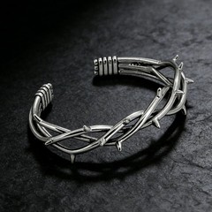 Punk Cuff Bracelets for Men, Gothic Stainless Steel Cuff Bangle – Adjustable …
