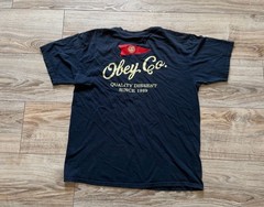 Obey Co. Nautical Flag Graphic Tee Black Size Large