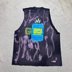 WWE Muscle Tee Mens XL Black Purple Enzo Big Cass Cuppa Haters Bleach Wash Shirt