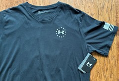 UNDER ARMOUR Freedom Flag T-Shirt Size: ( XL) Black White USA