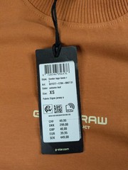 G-Star RAW Center Logo T-Shirt XS Autumn Leaf Orange Loose Fit Organic Cotton