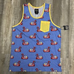 Massive Apparel Men’s Graphic All Over Print Tank Top Medium Pink Flamingo