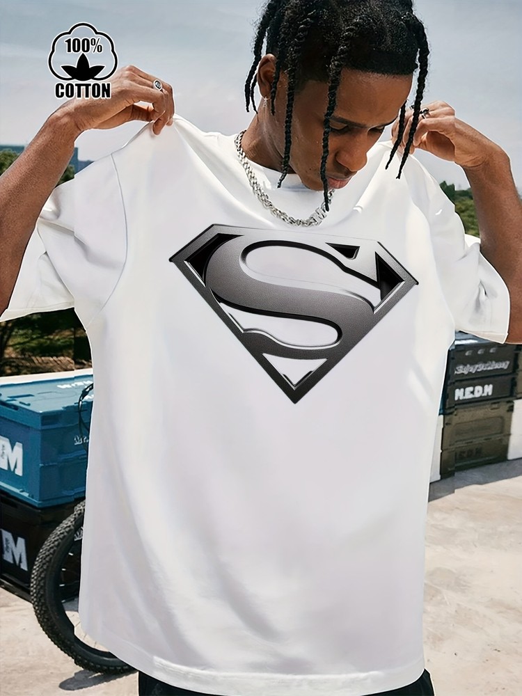 JUSTICE LEAGUE superman logo funny Graphic plus size Men’s T-Shirt, Colorful c