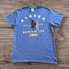 Alaska Mountain Life T Shirt Medium Adult Bald Eagle Outdoors Short Sleeve Tee