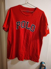 Polo Ralph Lauren Polo Spellout Embroidered USA Flag T-Shirt Red – Men’s Large