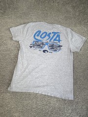 Costa Del Mar Shirt Mens L Gray Sunglasses Graphic Crewneck Tagless Short Sleeve