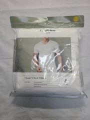 Men’s 4pk V-Neck T-Shirt Goodfellow & Co White 100% Cotton Lightweight Small