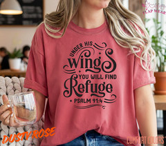 Unisex Psalm 91:4 Bible T-Shirt, Men T shirt,Women T shirt Gift Christian Top