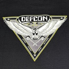 Vintage 80s Defcon Hard Rock Band T-Shirt Size Large Glow In The Dark Guitar