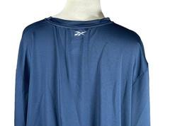 Reebok Mens Shirt Two XLarge Athletic Vented Stretch Easy Care Stripe Blue