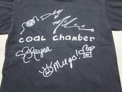 Vintage 1990’s Coal Chamber T-Shirt (L) Blue Grape Nu-Metal Autographs on Back
