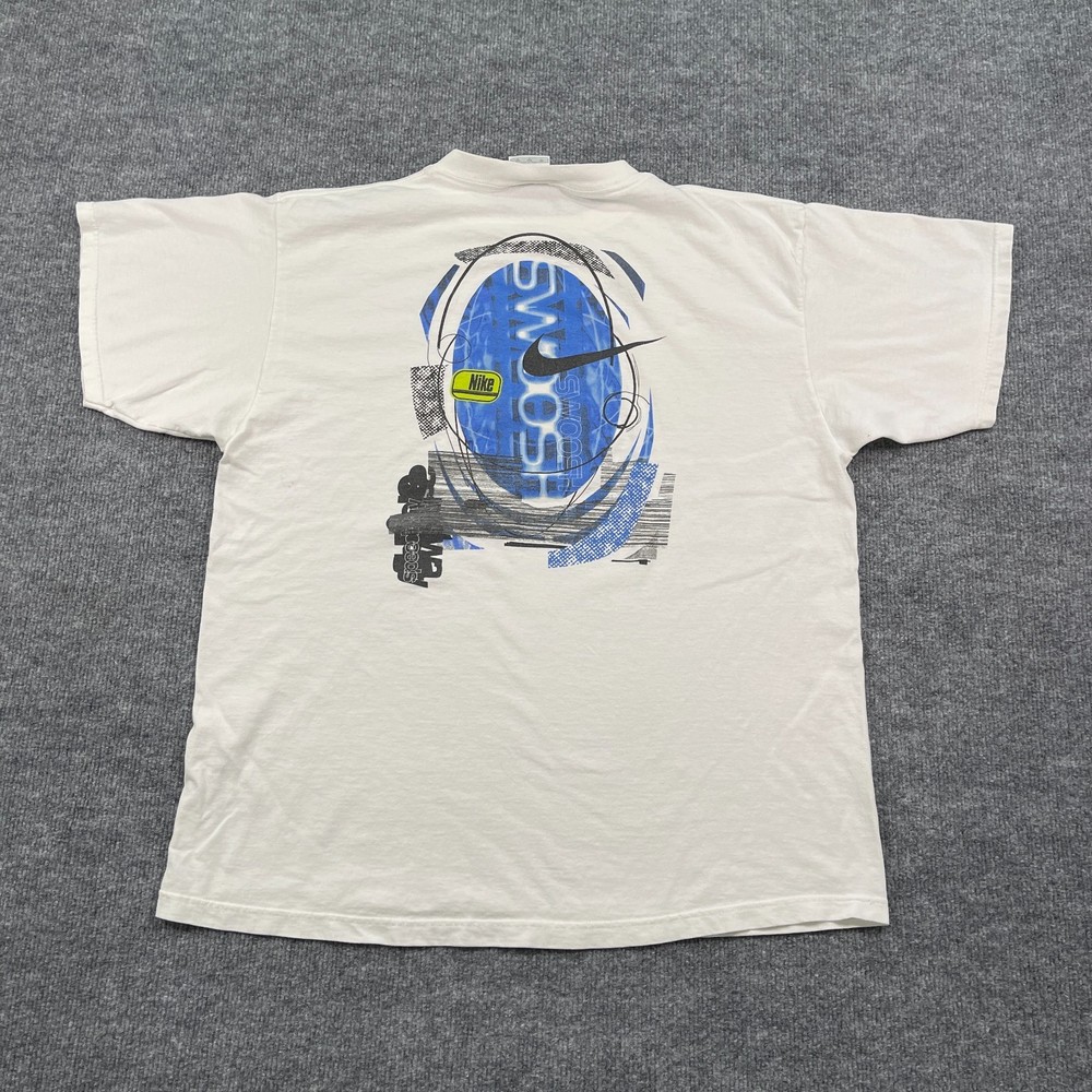 Vintage 90s NIKE Sports Swoosh Logo Shirt Large 23×28 White