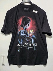 Loot Crate Exclusive Injustice 2 Black 100% Cotton Short Sleeve Shirt Size XL