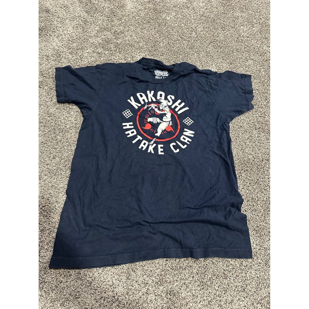 Naruto Shippuden Kakashi Hatake Clan Graphic T-Shirt Navy Blue Ripple Junction M