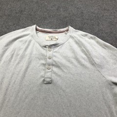 The Normal Brand Shirt Mens XL Gray Long Sleeve Henley Raglan Knit Jersey