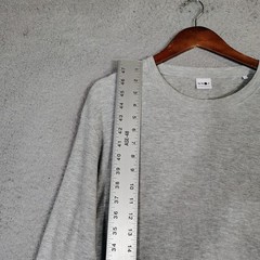 NN07 No Nationality Tee Men’s L Heather Gray Waffle Knit Crew Neck Long Sleeve