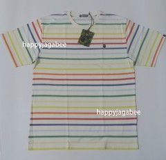 A BATHNIG APE Men’s APE GRADIENT RAINBOW STRIPE ONE POINT TEE 1M30109308